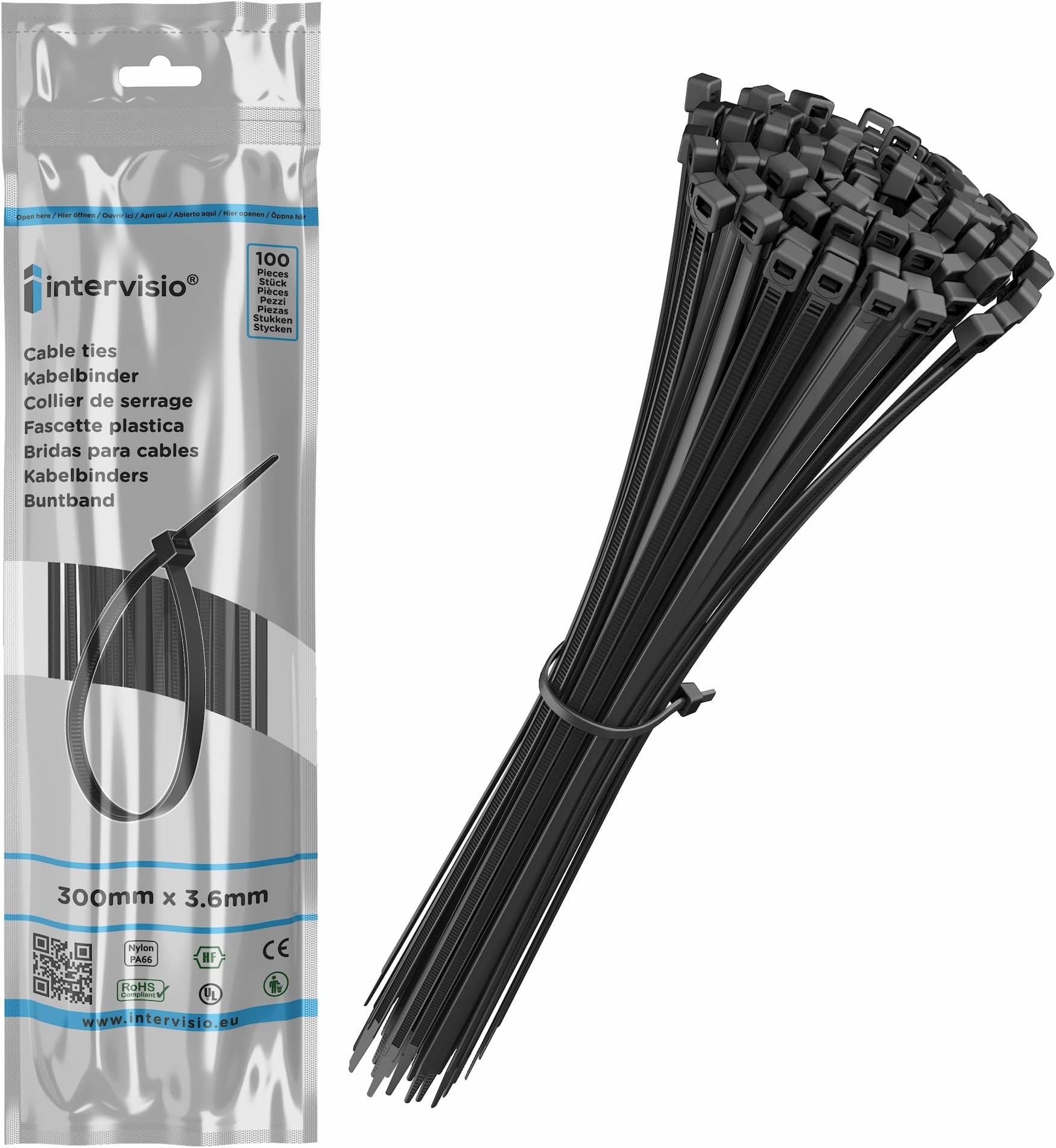 100 Fascette Cablaggio 300mm X 4.8mm - Nylon, Tenuta 22kg, Per Cavi Elettrici - Foto 6