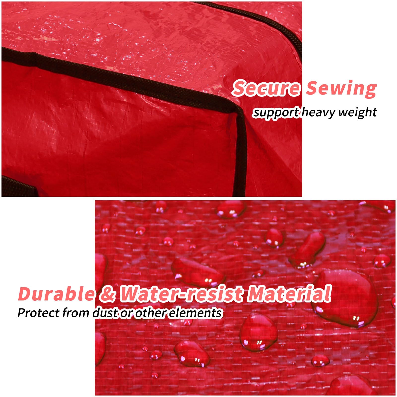 RICHIE Sac de rangement pour sapin de Noël de 2,3 m, convient aux arbres artificiels jusqu'à 2,1 m, sac en plastique résistant à l'eau, poignées renforcées, fermeture éclair et durable, sacs de