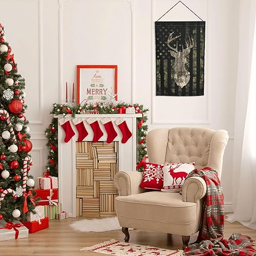 Miniatura 7 de Bandera estadounidense de camuflaje con diseño de camuflaje, bandera de caza, ciervos, para jardín, fiesta de bienvenida, decoración al aire libre,