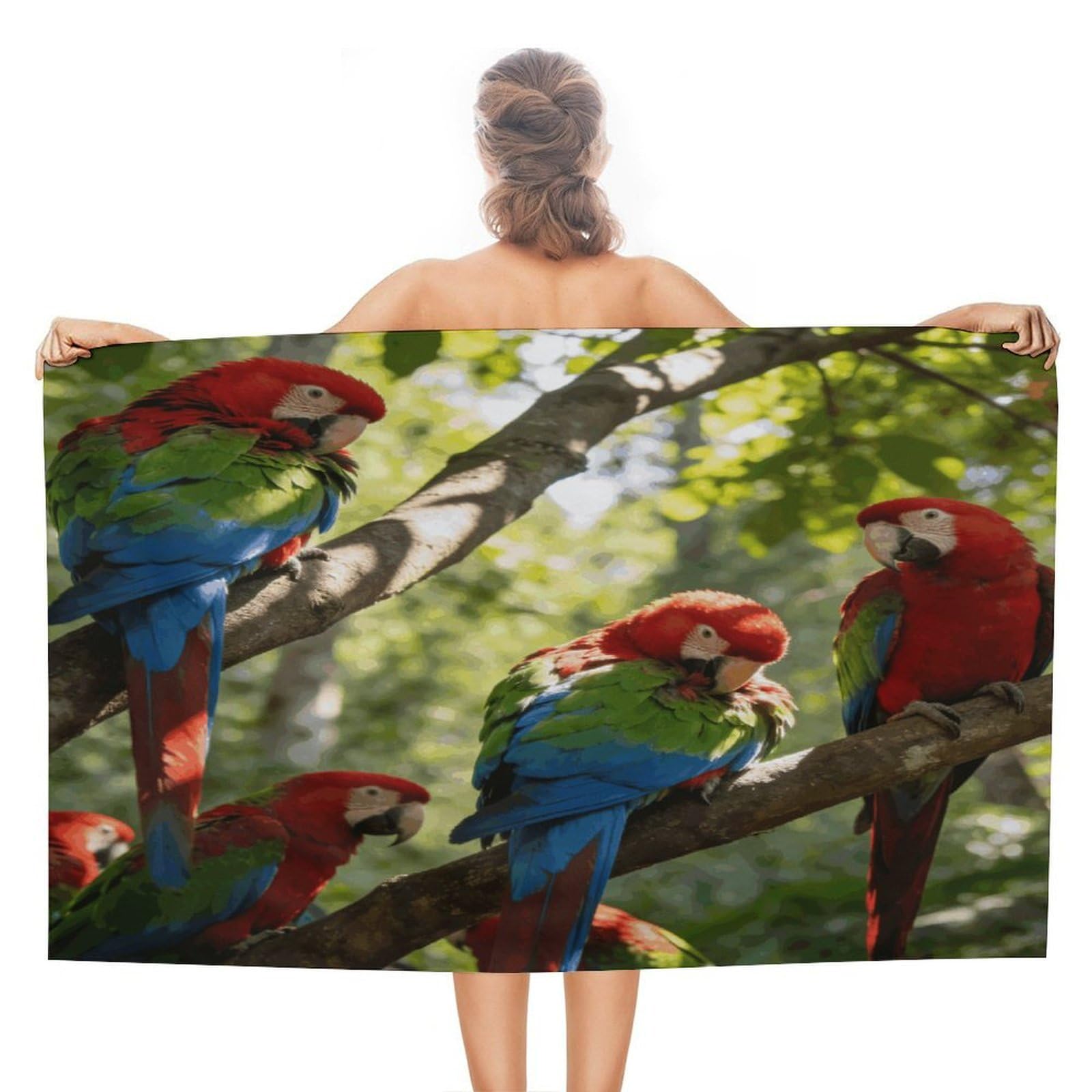 LZQPOEAS Birdsong in The Forest Beach Towel 51x31 Inch Oversized Soft Bath Towel Luxury Plush Thick Hotel Swim Pool Towels Super Quick Dry Travel Towels for Camping Gym Sports Yoga