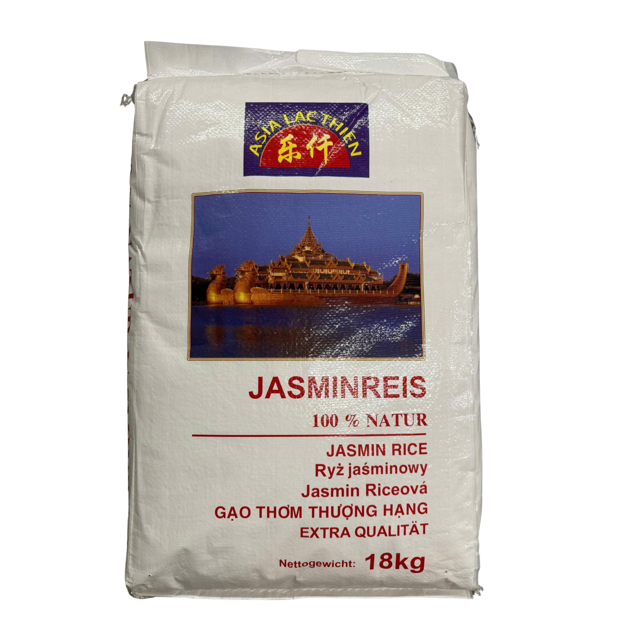Lac Thien Premium Kambodscha Jasmin Reis 18 kg – Phka Rumduol Duftreis im Großpack – Extra Langkorn Weißer Reis, Calrose, Jasmin, Klebreis & Süßreis – 100% Natürlicher Asiatischer Reis