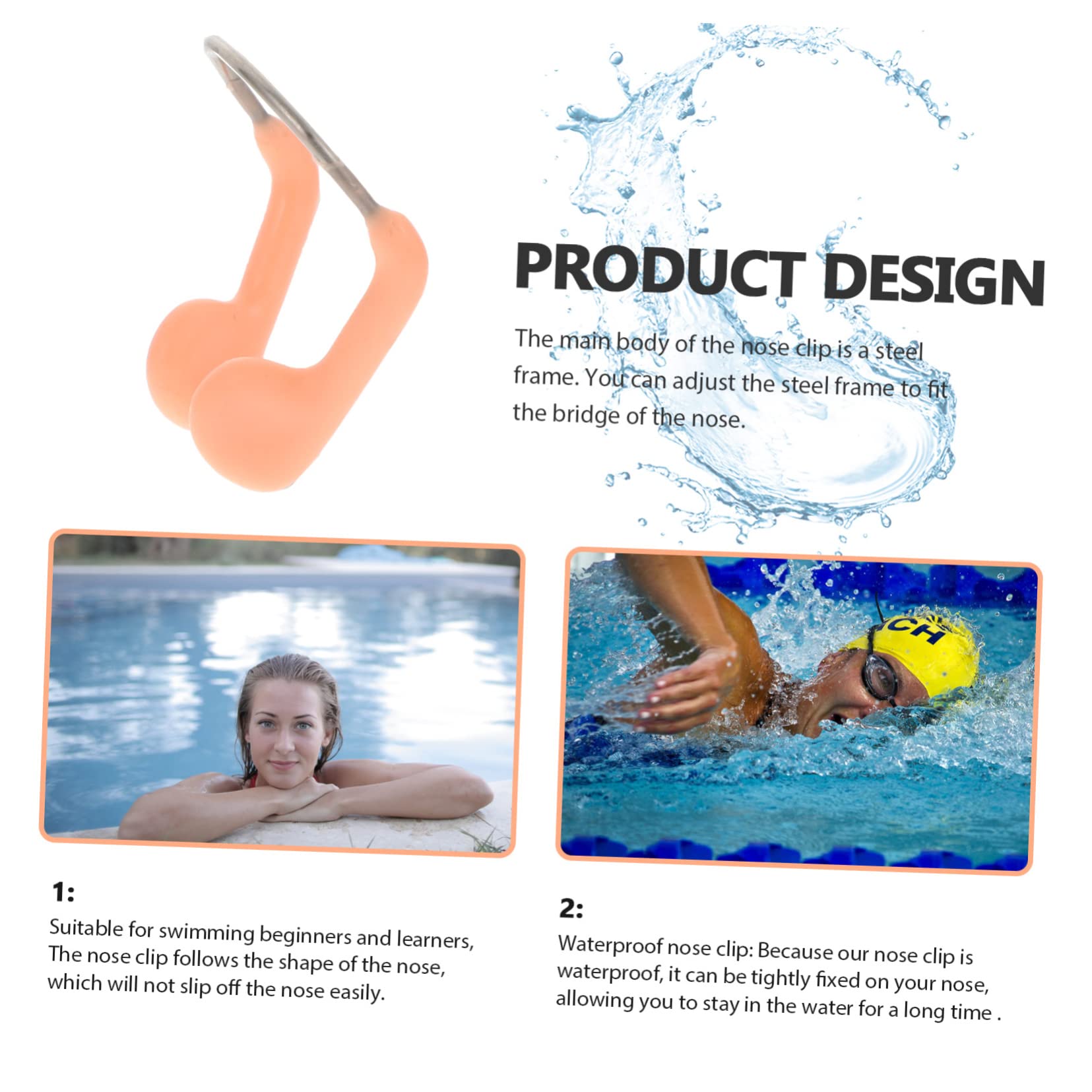 Kisangel 3 Piezas Clip De Nariz Natación Anti-Asfixia Clip De Agua Artículos De Natación para Adultos Herramienta T Surf Herramientas De Tapón De Nariz para Niños Clip Impermeable Bebé