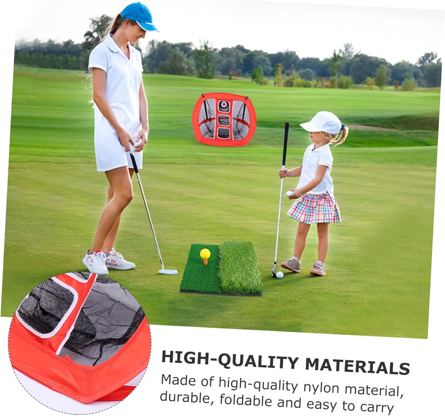GALPADA Portable Golf Practice Set Training Net Mini Hitting Mat and Sturdy Material for Indoor and Outdoor Use for Golf Enthusiasts