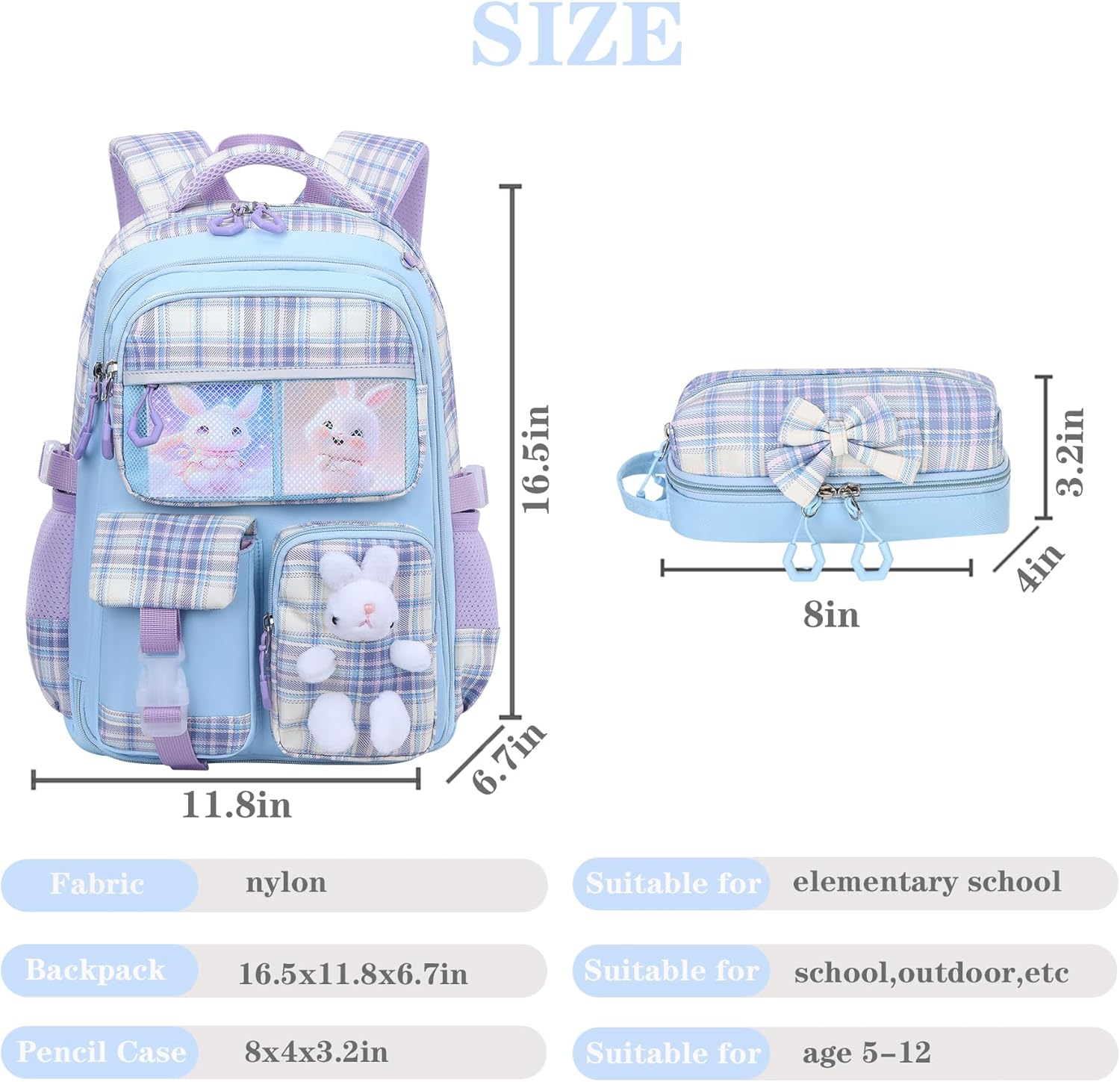Girls Backpack Set,Cute Kids School Backpack For Girls,Childrens Schoolbag For Elementary Primary - Image 2