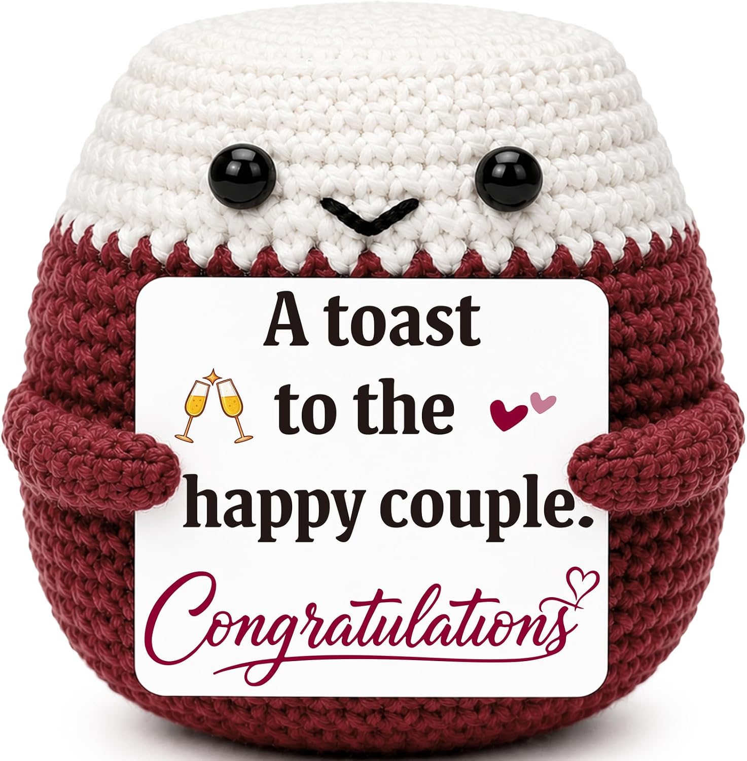 WELLBANEE Newly Wed Gifts for the Couple Crochet Wine Glass Wedding Gifts