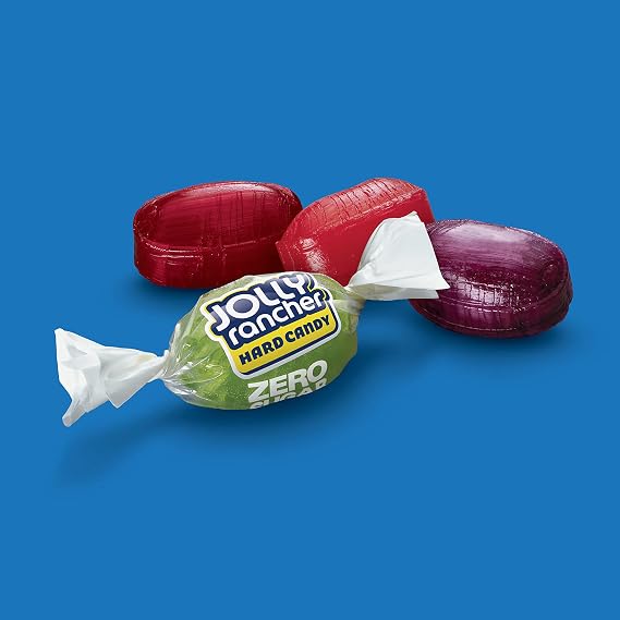 JOLLY RANCHER Zero Sugar Assorted Fruit Flavored Hard Candy Bags, 3.6 oz (12 Count)