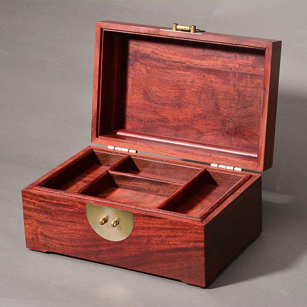 Regalo per le donne scatole di gioielli scatole di gioielli Organizzatore di gioielli in legno Organizzatore a doppio strato retrò scatola di stoccaggio di gioielli con chiusura a capodanno regali