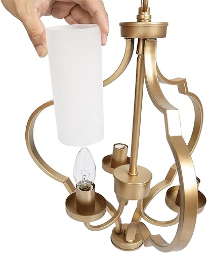 Miniatura 7 de classy leaves Candelabro dorado, 3 luces colgantes de granja para isla de cocina con pantalla de vidrio esmerilado, modernos candelabros de orbe