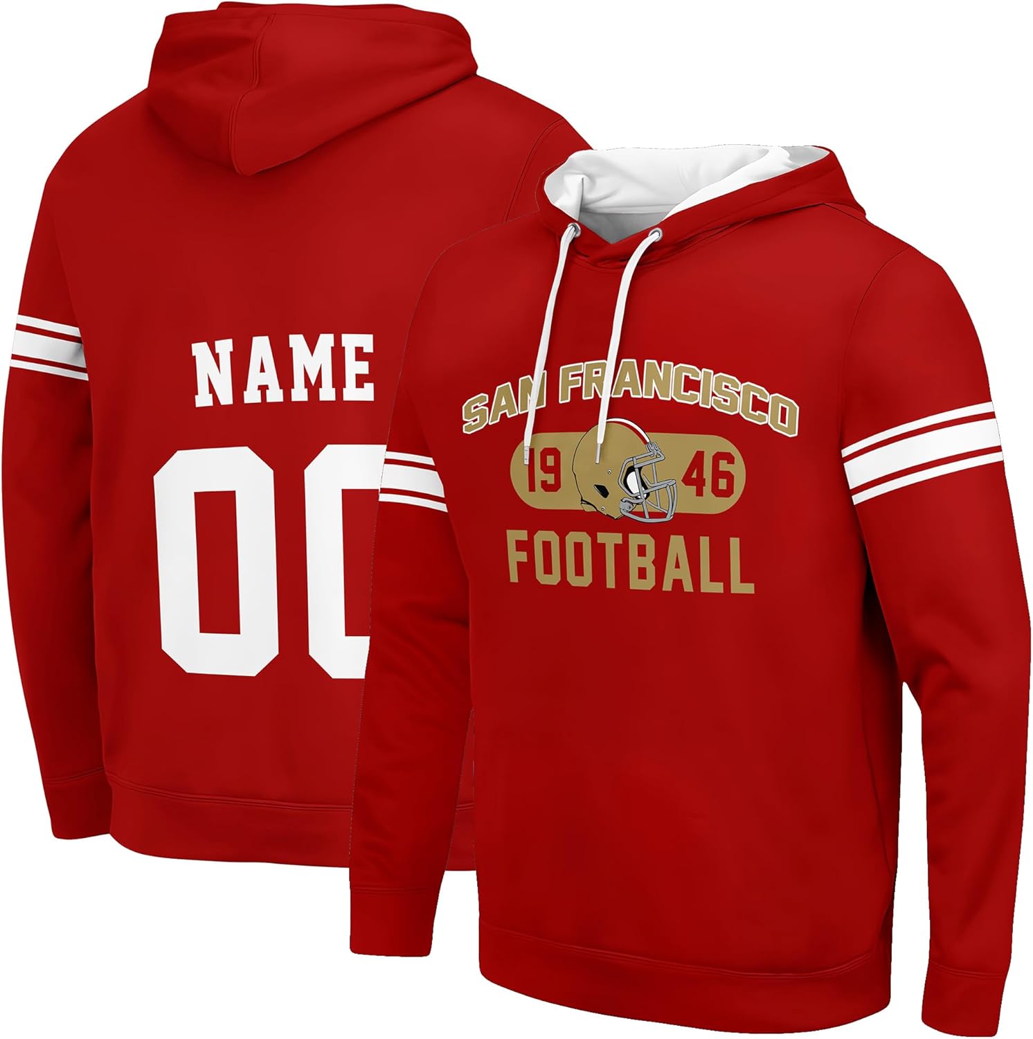 Hoodies Custom Football Sweatshirt Apparel Personalized Name and Number Gifts for Men Women Kids