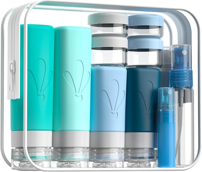 INSFIT 17 Pack Travel Bottles for Toiletries, TSA Approved 3oz 2oz Travel Size Toiletries, BPA Free Leak Proof Squeezable Silicone Tubes Travel Essentials for Shampoo Conditioner Lotion Soap