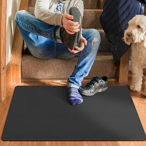 Miniatura 2 de Alfombra negra para peldaños de madera, alfombra cuadrada para escaleras antideslizante, alfombra de goma a juego con respaldo de goma