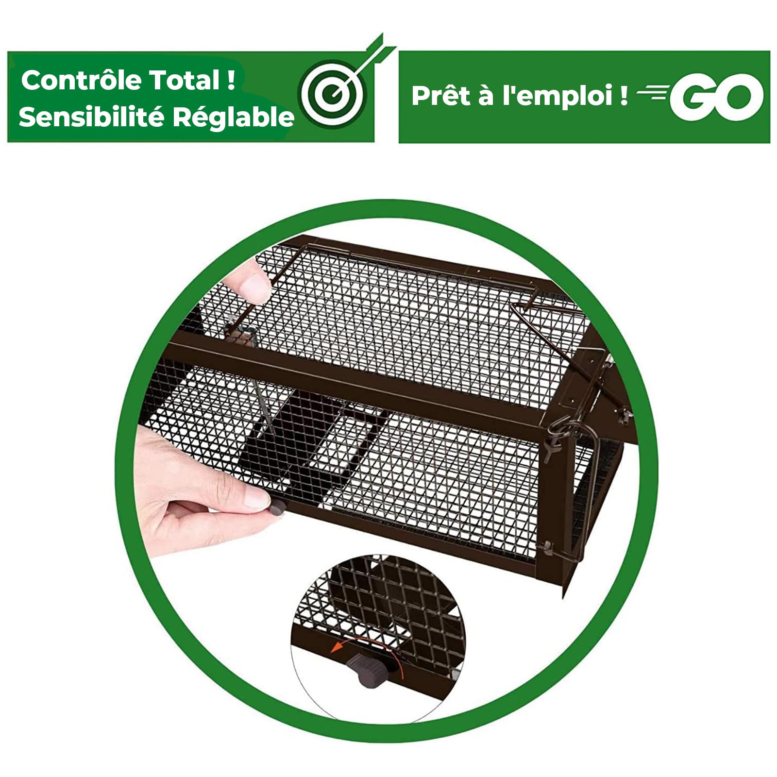 Ratzfatz Piège à Rats Multi-Catch Cage XXL, Sensibilité Ajustable, No Kill, Réutilisable, pour Usage Intérieure/Extérieure, pour Attraper Les Souris Les Rats et Autres Rongeurs de Taille Similaire (1)