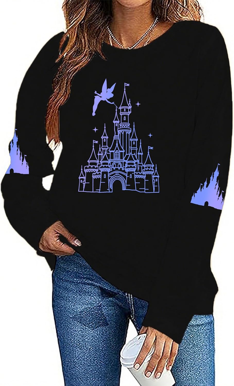 Magical Sweatshirts for Women Cute Graphic Magical Sweatshirt Family Vacation Shirt Casual Long Sleeve Tops