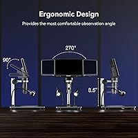 Vista 6 de TOMLOV Microscopio Digital DM9B de 7": Microscopio Lupa para Monedas 1080P 1200X, Microscopios de Soldadura LCD con Enfoque Ultra-Preciso de 12MP