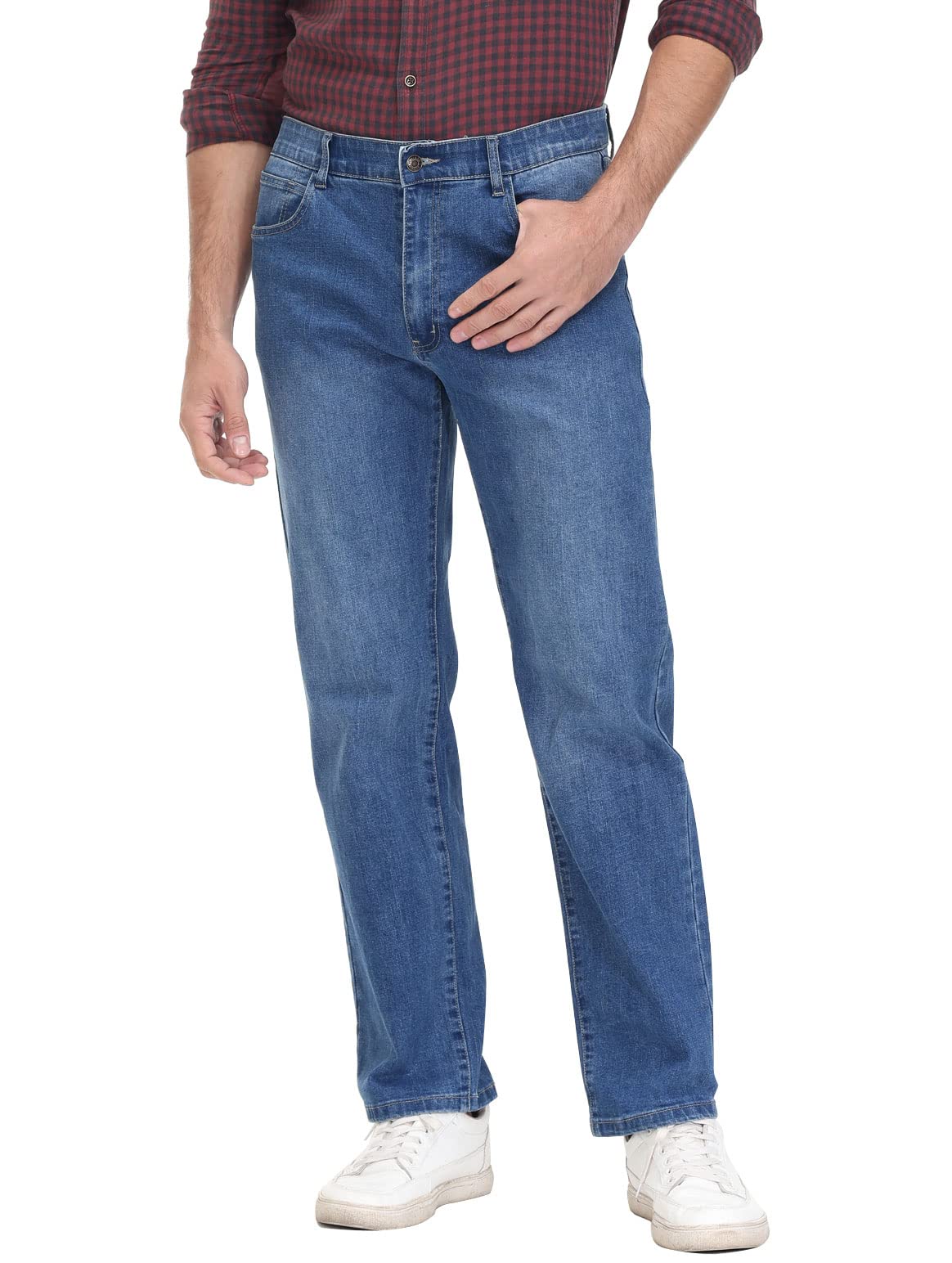 Soojun Men's Flex Waistband Relaxed Fit Straight Leg Jeans