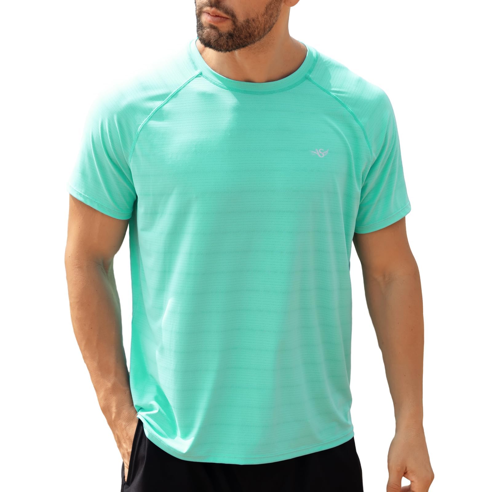 Men's Rash Guard Swim Shirts UPF 50+ Short Sleeve Fishing Quick Dry Beach-Recommended Larger one