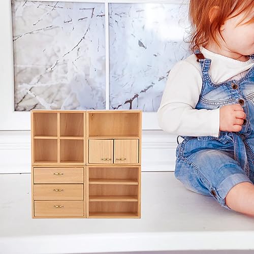 Miniatura 9 de Cabina de exhibición de madera 1:12, muebles de muñecas en miniatura, muebles para casa de muñecas, muebles en miniatura, accesorios para casa de