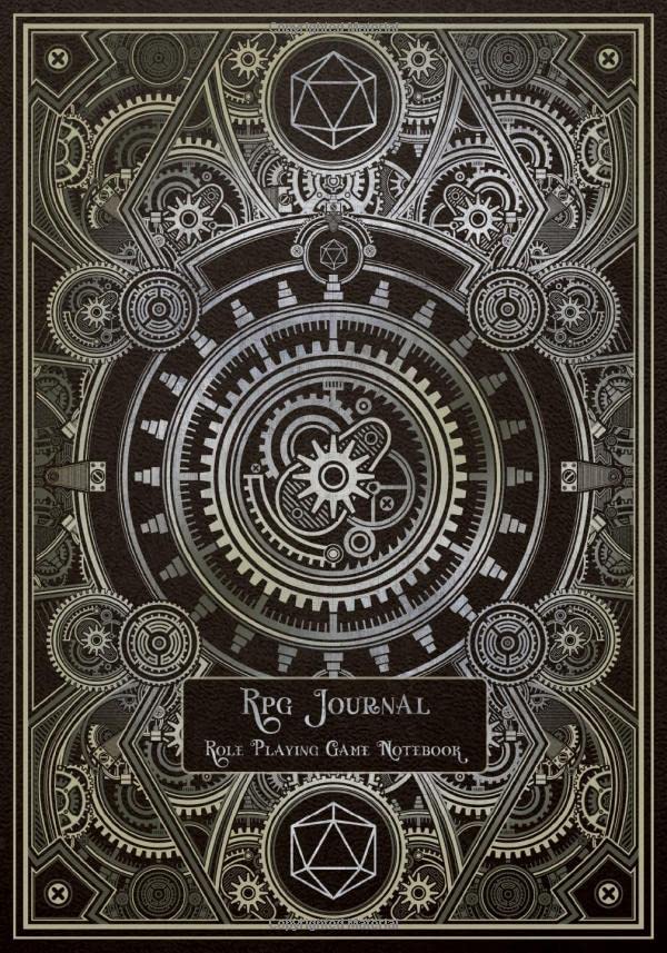 RPG Journal Mixed Paper: Ruled, Graph, Hexagon and Dot Grid | Role Playing Game Companion Silver Steampunk Engine (Steampunk RPG Game Series)