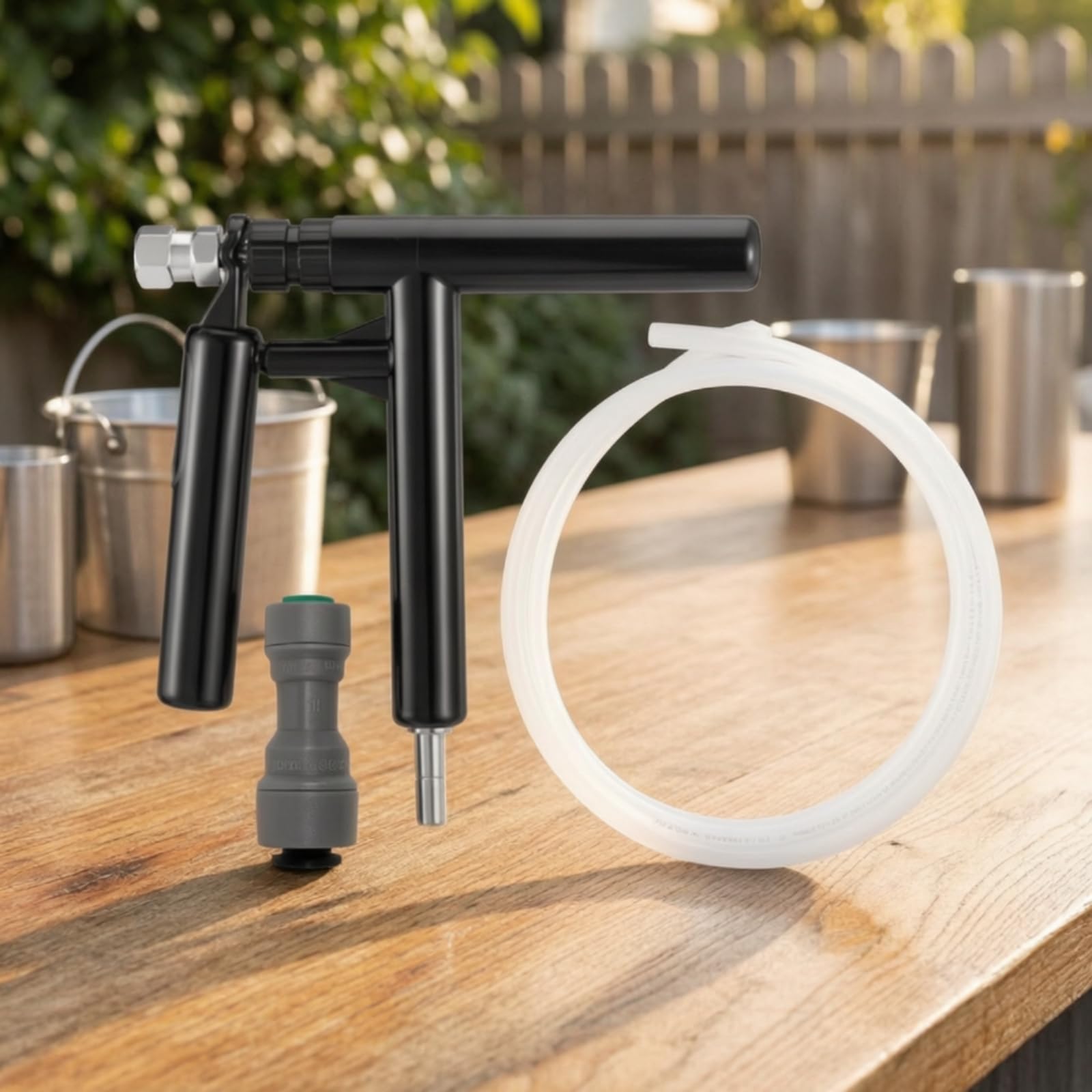 di Erogazione Bevande Dispenser Pompa Manuale a Grilletto Rubinetto Birra Tubo EVA 2m Plastica Nylon per Controllo Del Flusso Portatile Adatto per, 6.3mm A 9.5mm Con Tubo Da 2 Metri