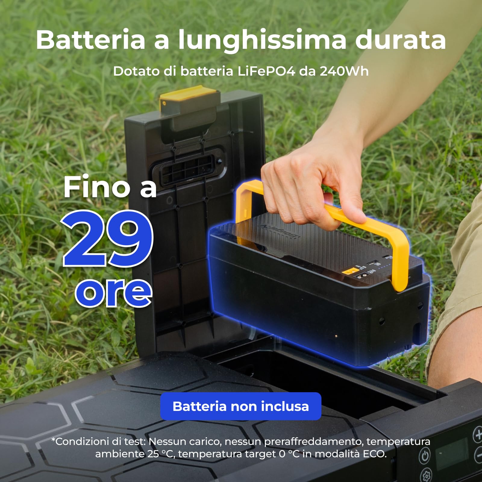 BougeRV CRX3 Frigo Portatile 22L, 22 Litri (-20℃ ~ 20 ℃), 12/24 V CC & 110-240 V CA, Frigorifero per Auto, Frigo a Compressore 12V, Frigorifero Portatile per Campeggio, Viaggi, Camion