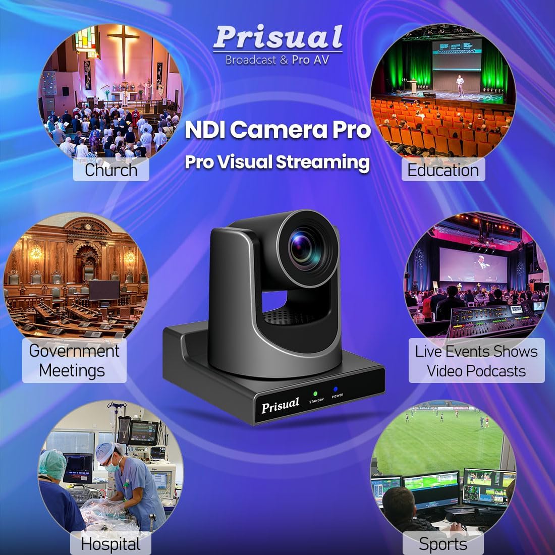 NDI PTZ 30X Camera Bundle with AI Auto Tracking & IP Controller – NDI HX3/NDI HX2, Low-Latency for Church Live Streaming, Broadcast, Events & Conferences, PoE Support