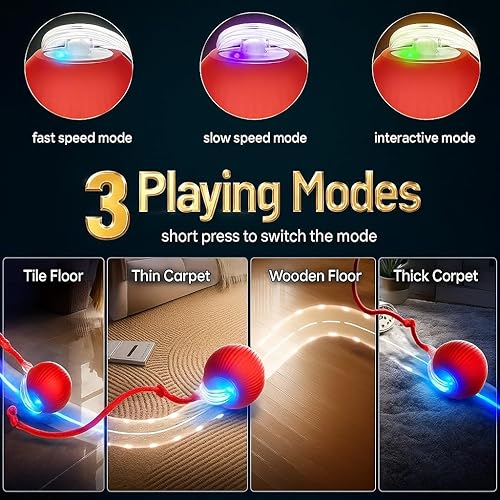 Miniatura 7 de Purrmitive 2025 - Juguetes interactivos duraderos para gatos de interior, pelota de juguetes para perros, pelota rodante para mascotas, juguete