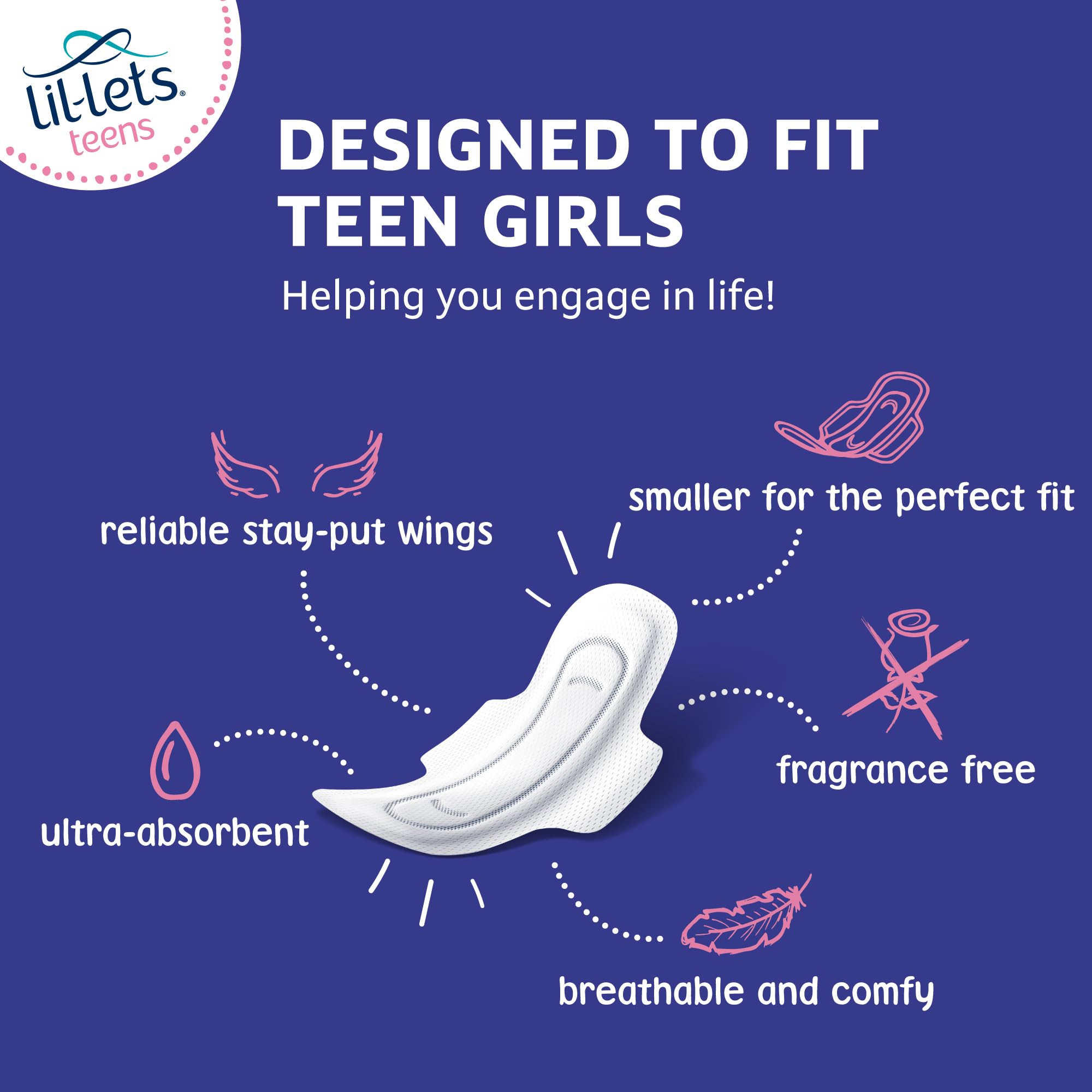 Lil-Lets Day and Night Teens Pads Bundle with Lil-Lets Teens Day Pads X 70 Count and Lil-Lets Teens Night Pads X 50 Count