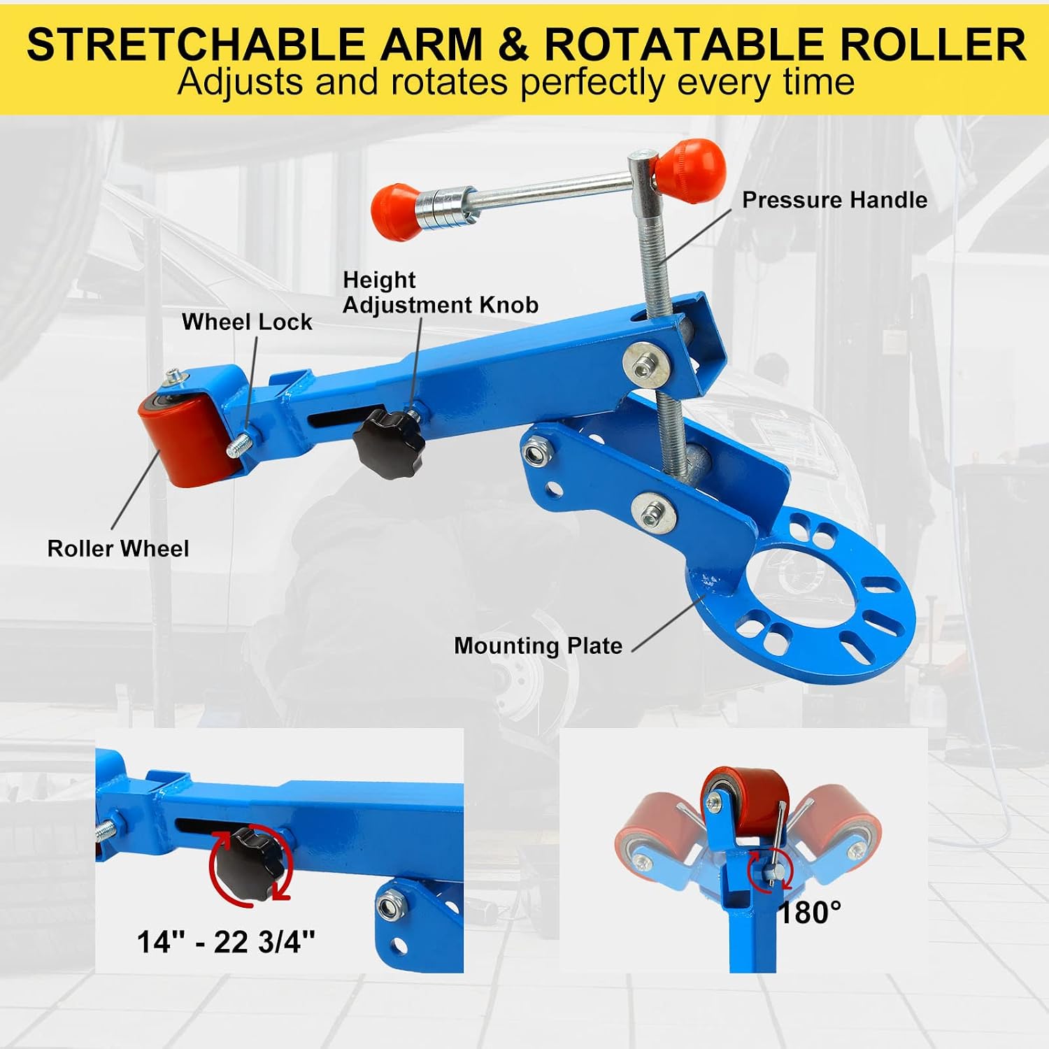 Fender Roller Tool Rolling Reforming Extending Tools Wheel Arch Roller Heavy Duty for Automobile Maintenance Flaring Former Blue