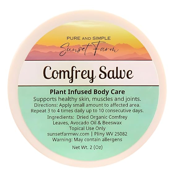Comfrey Salve | Organic, Non-GMO, Small-Batch Herbal Balm | Family Made in WV | 2 oz Jar