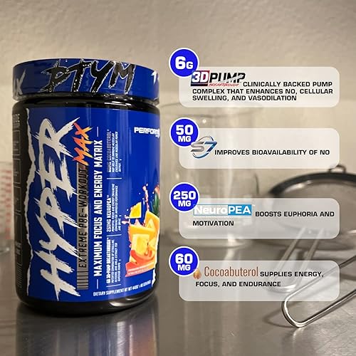 Miniatura 3 de HyperMax 3D Extreme Pre-Workout by Performax Labs Vasodilatador de alta estimulación de energía intensa  Mejora el rendimiento del ejercicio,