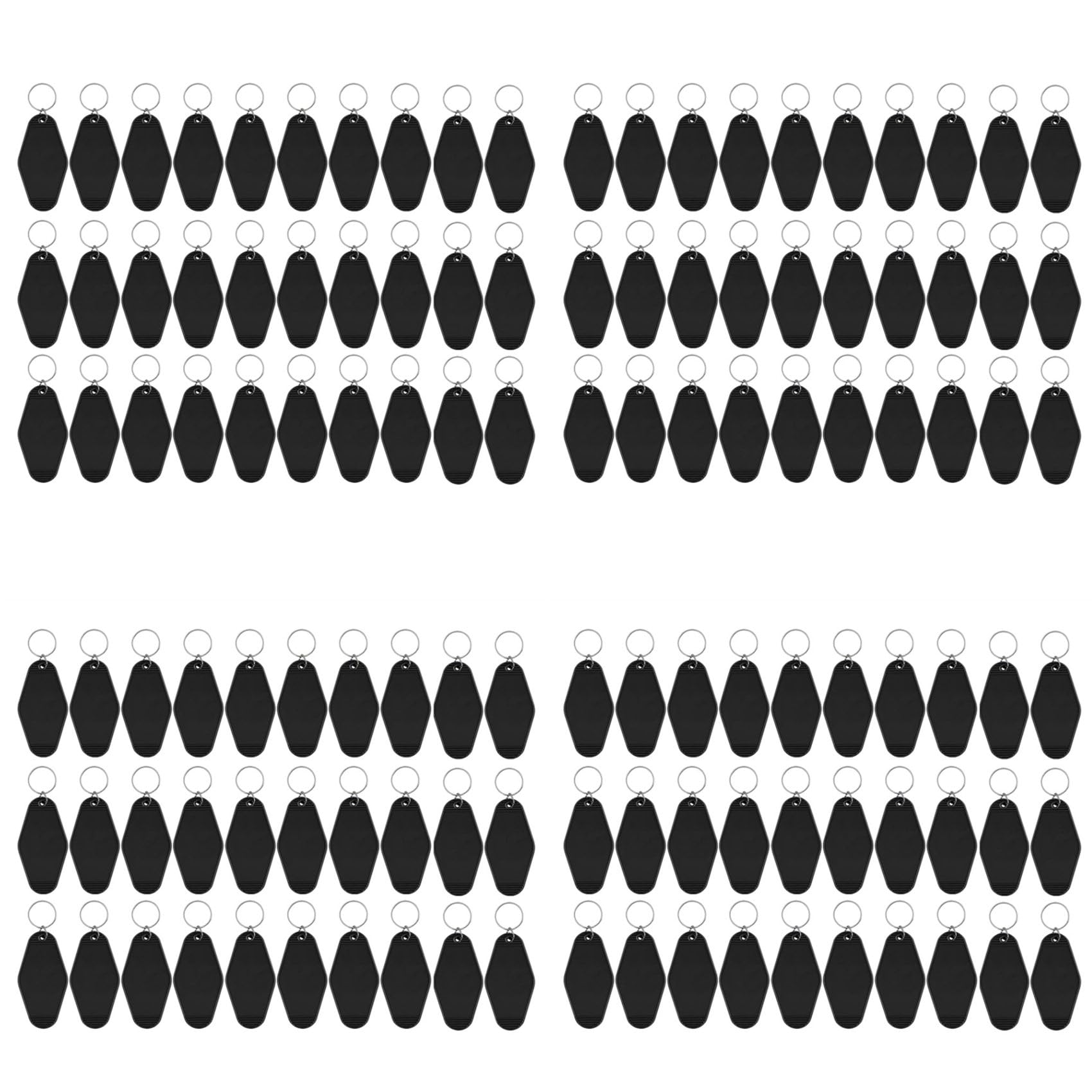 Vjsujehgy 120Pack Motel Keychain Blanks Vintage Motel Keychains Sublimation Blank Keychain for Vinyl DIY Crafting Keychain Black