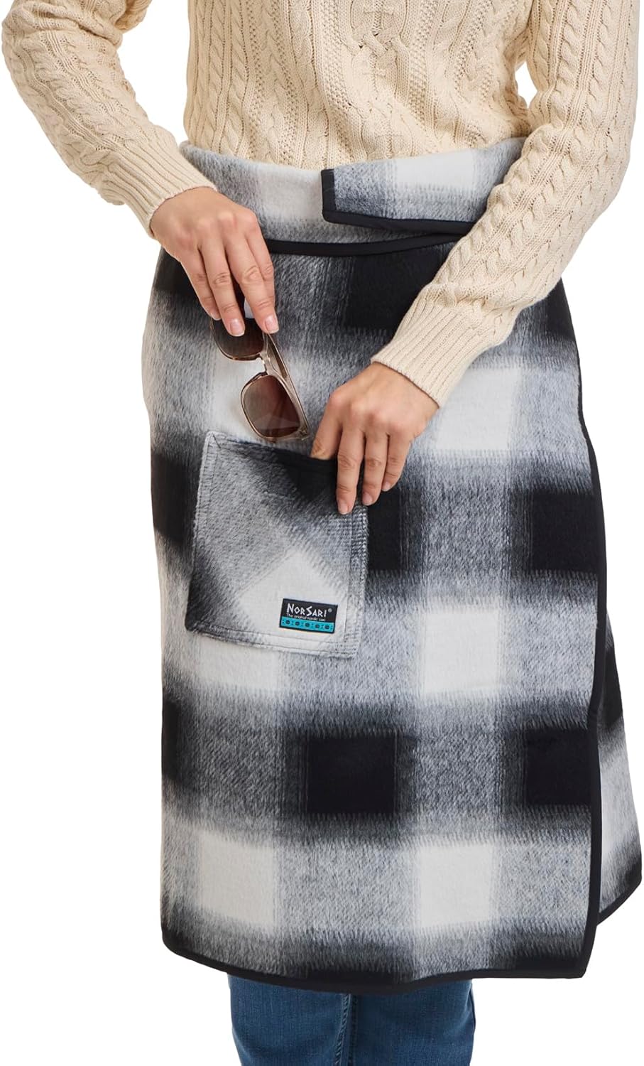 NorSari ‘The Wearable Blanket’, The Geometric Print, Charcoal