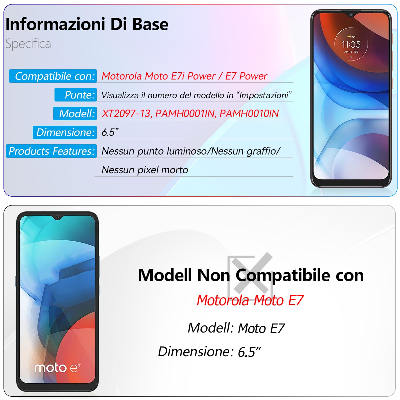 Asuwish Compatible con Moto E7 Power/Motorola E7i Power/Lenovo K13 y