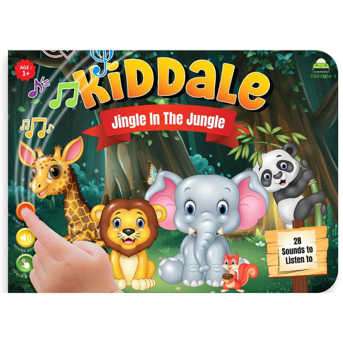 Kiddale Wild Animal Rhymes Musical Sound Book for 1+ year old|Interactive Touch n Play Sound Book|Learning & Education|Perfect Gift for 1-3 years old|Sing Along Books