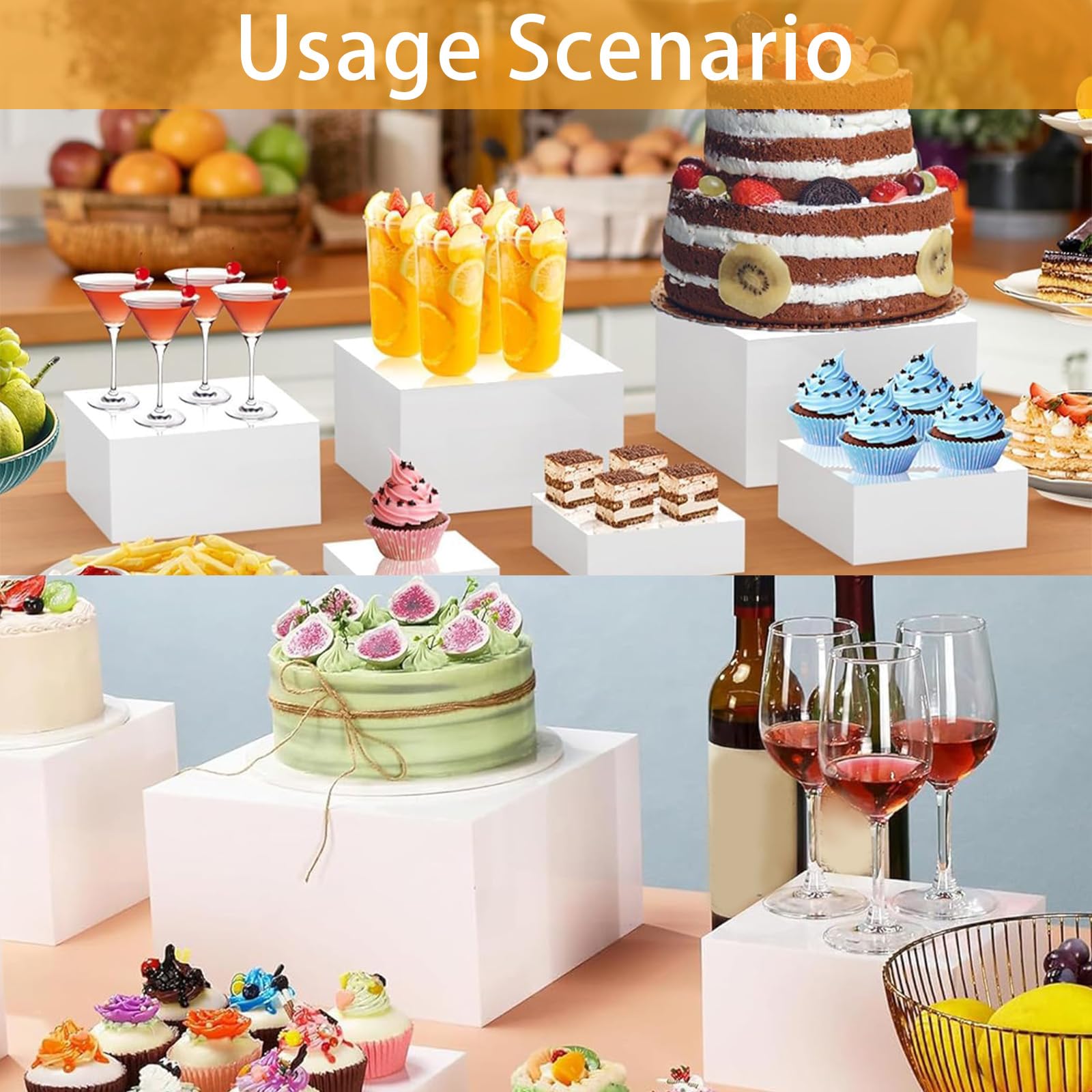 6 Paquetes Soporte para Tartas, Soporte Exhibición de Alimentos para Buffet, Estantes Expositor Donuts, Mesa Dulce Accesorios para Bodas/Fiestas/Eventos Caja de Almacenamiento para Joyas, Cosméticos