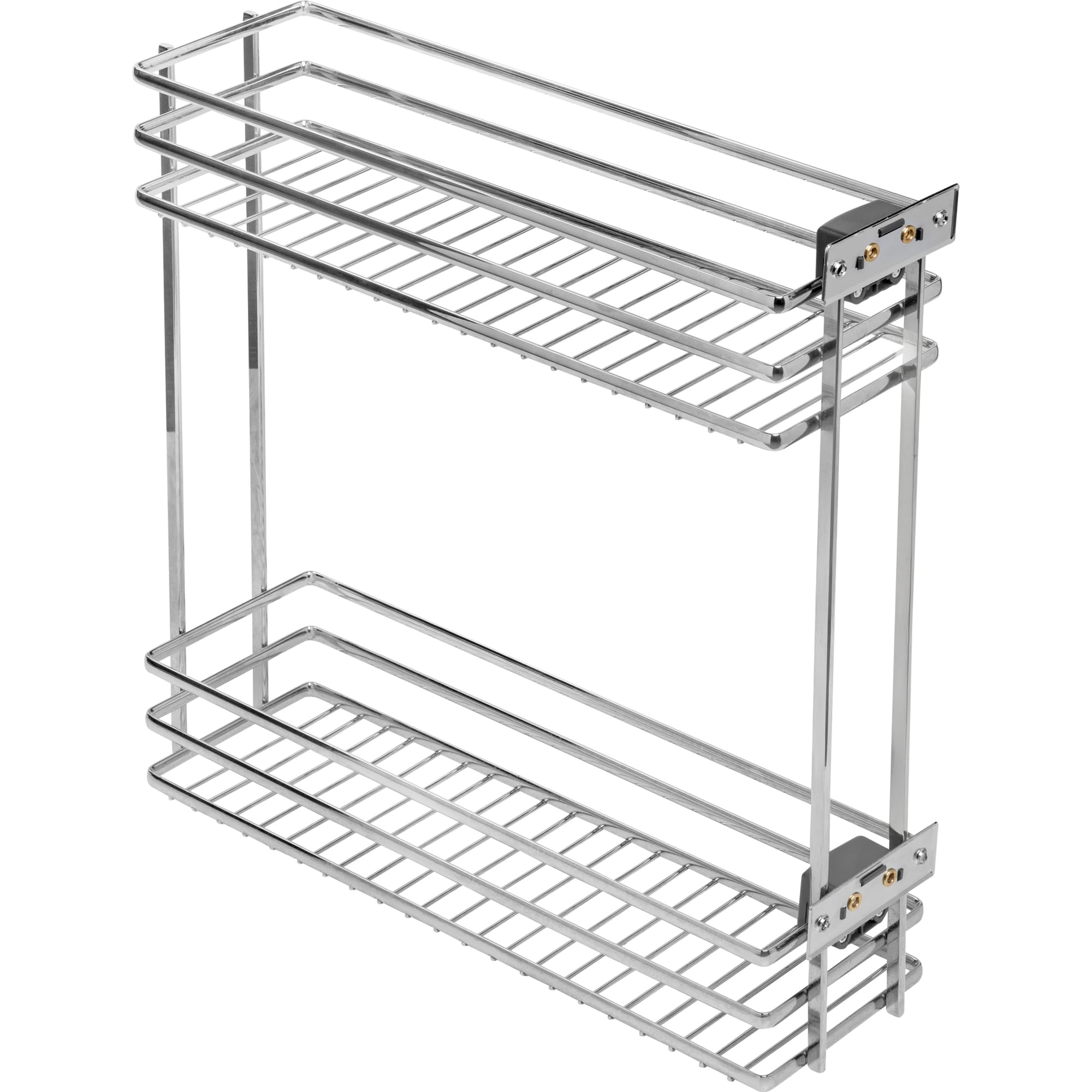 GTV Cesto Estraibile per Cucina MOVIX, Montaggio Laterale a 2 Ripiani, per Mobili Base da 200 mm, Portata 15 kg, profondità 478 mm, Acciaio Cromato