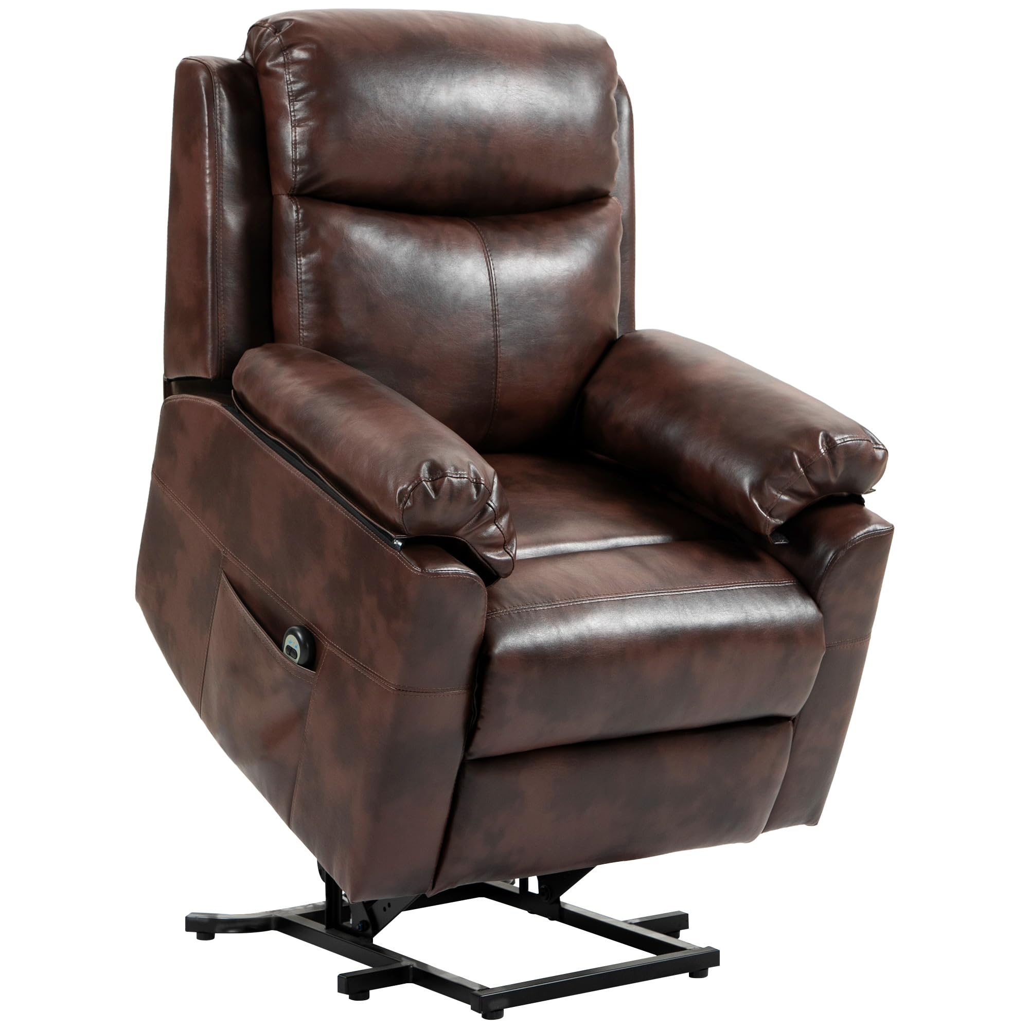 HOMCOM Power Lift Chair Electric Riser Recliner with Remote Control in Dark Brown