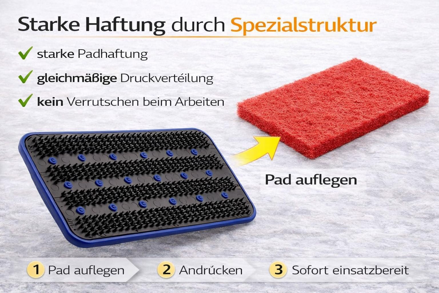 Handpadhalter 24 cm Blau für Reinigungspads – Handhalter für manuelle Boden- und Oberflächenreinigung, ergonomisch und robust, kompatibel mit gängigen Handpads