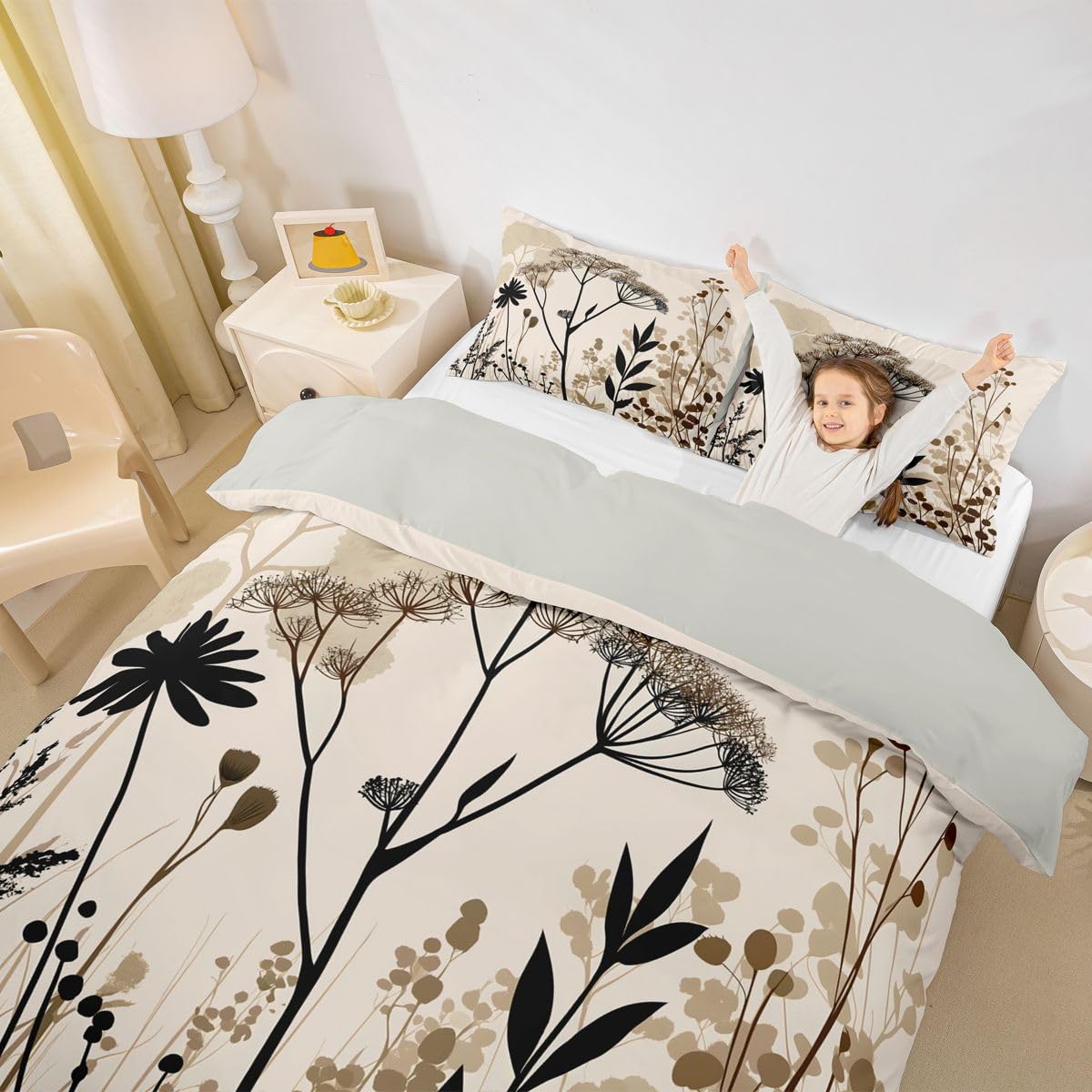 Homemissing Wildflower Bettwäsche Set 155x220cm Erwachsene Kinder Jungen
