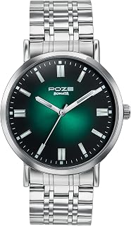 Sonata Poze 6 Chrome Calling Quartz Green Round Dial Men's Watch | Stainless Steel Strap Material | Watches for Men Analog - SP70083SM01