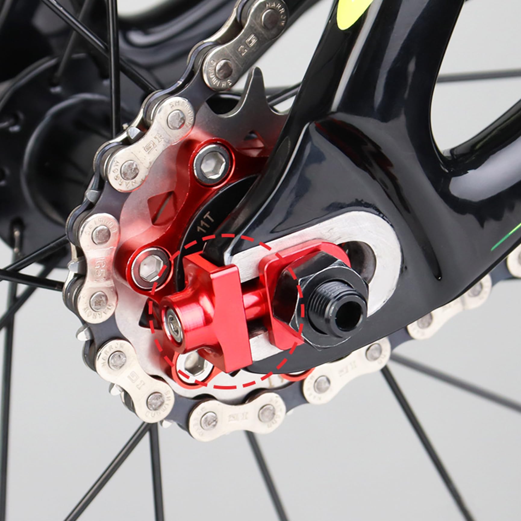 Sitrda Fahrradkettenspanner Aus Aluminiumlegierung – Schwarz, Für BMX & Fixie, 5,3 X 2,7 Cm