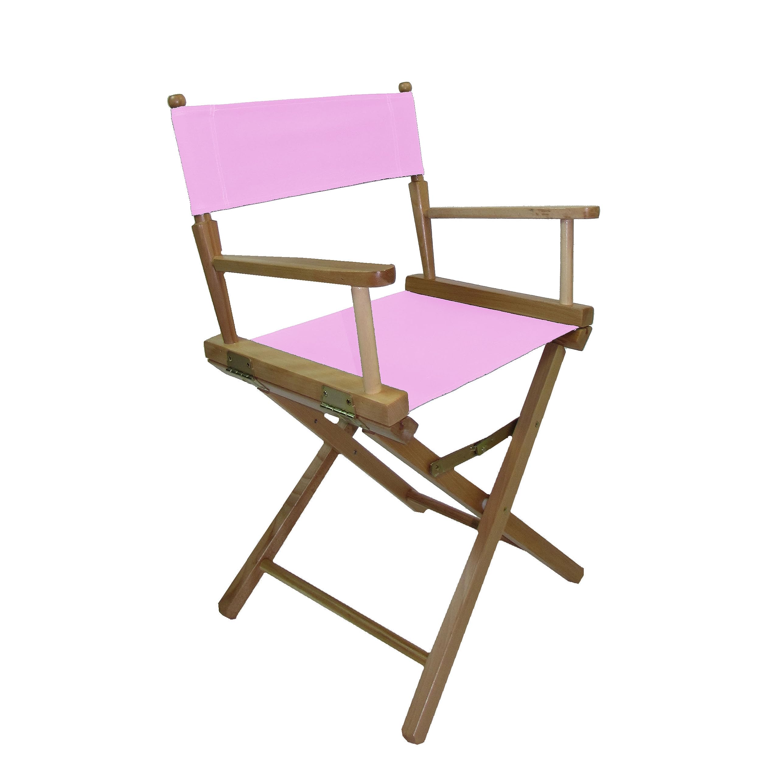 Personalized Imprinted TLT Contemporary 18 Inch Table Height Natural Frame Director's Chair - Light Pink