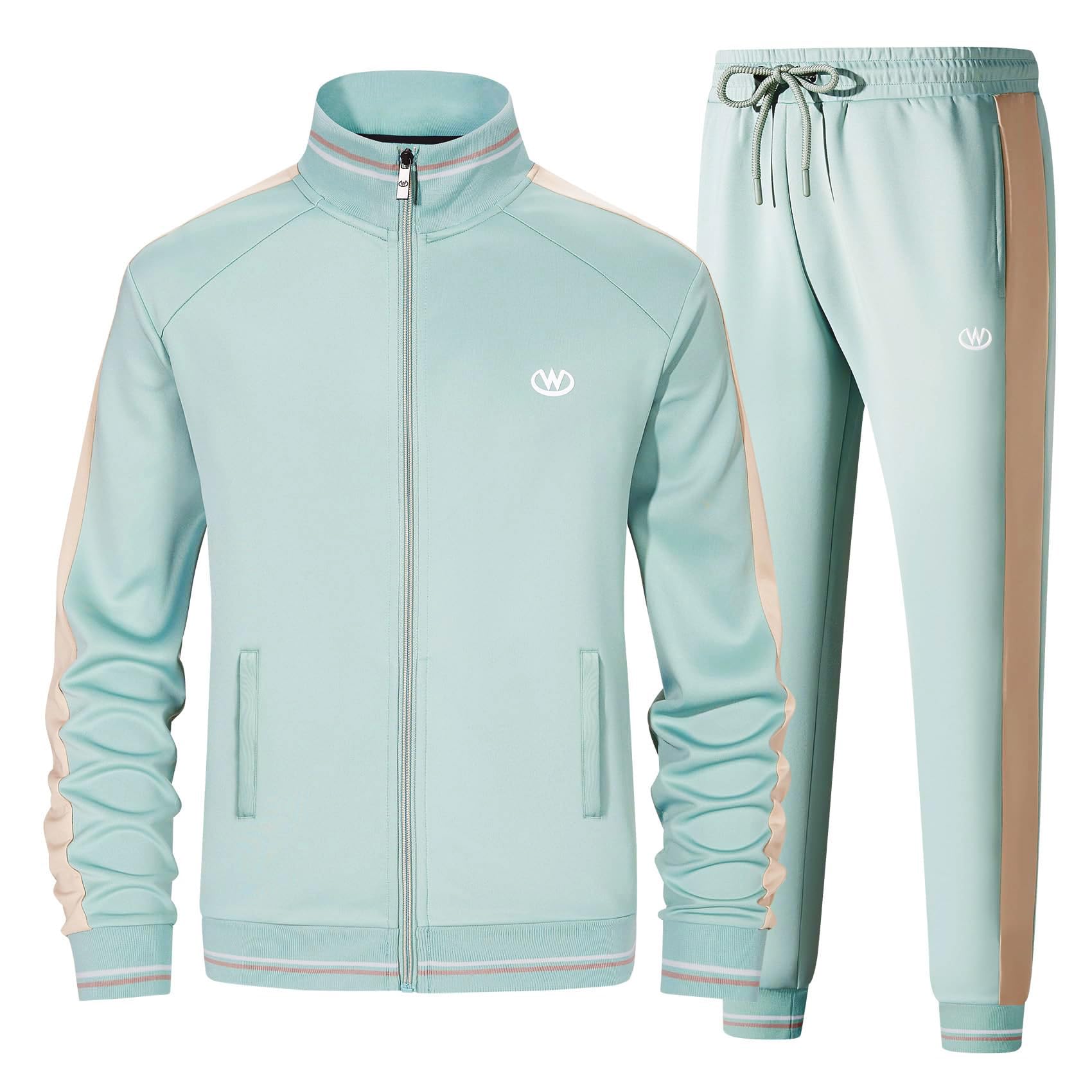 wiebdncj Casual Trainingsanzüge Langarm Jogging Anzüge Sweatsuit Sets Trainingsjacken und Hosen 2 Stück Outfit