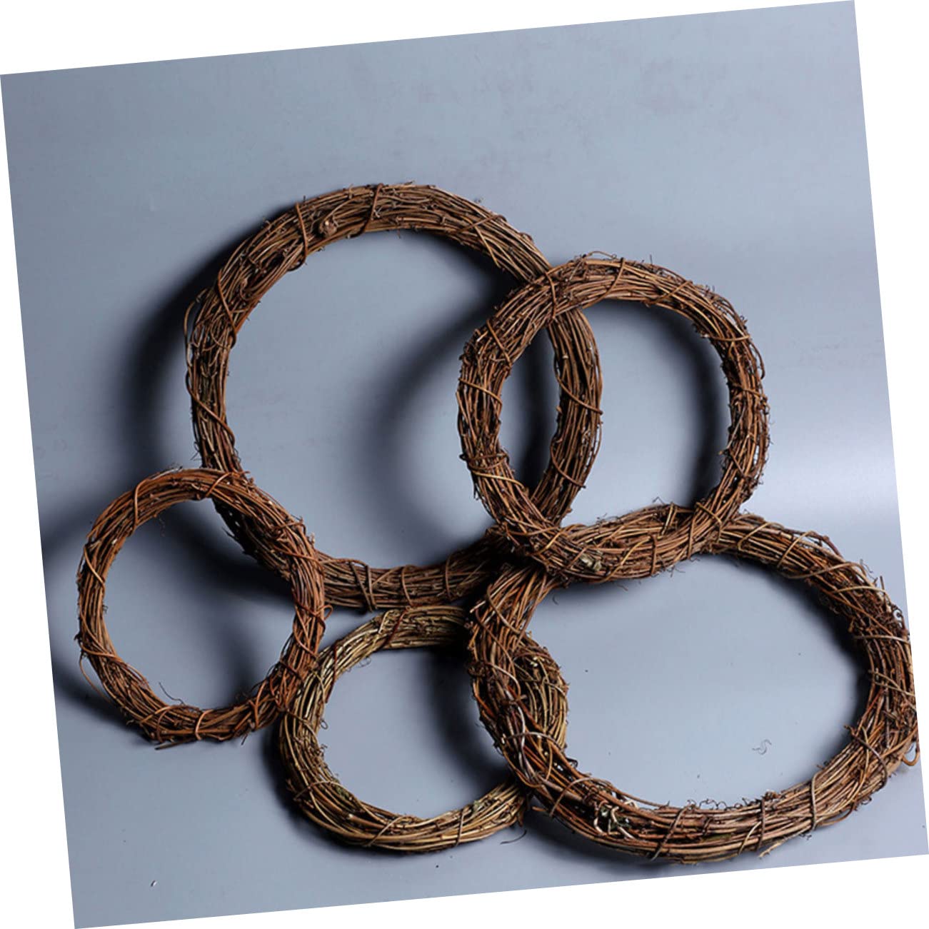 ABOOFAN 3 Piezas Guirnalda ratán Hecha a Mano Dofu Rattan Circle 3pcs 30cm decoración navideña decoração Mimbre Bricolaje círculos para Hacer Rings Navidad