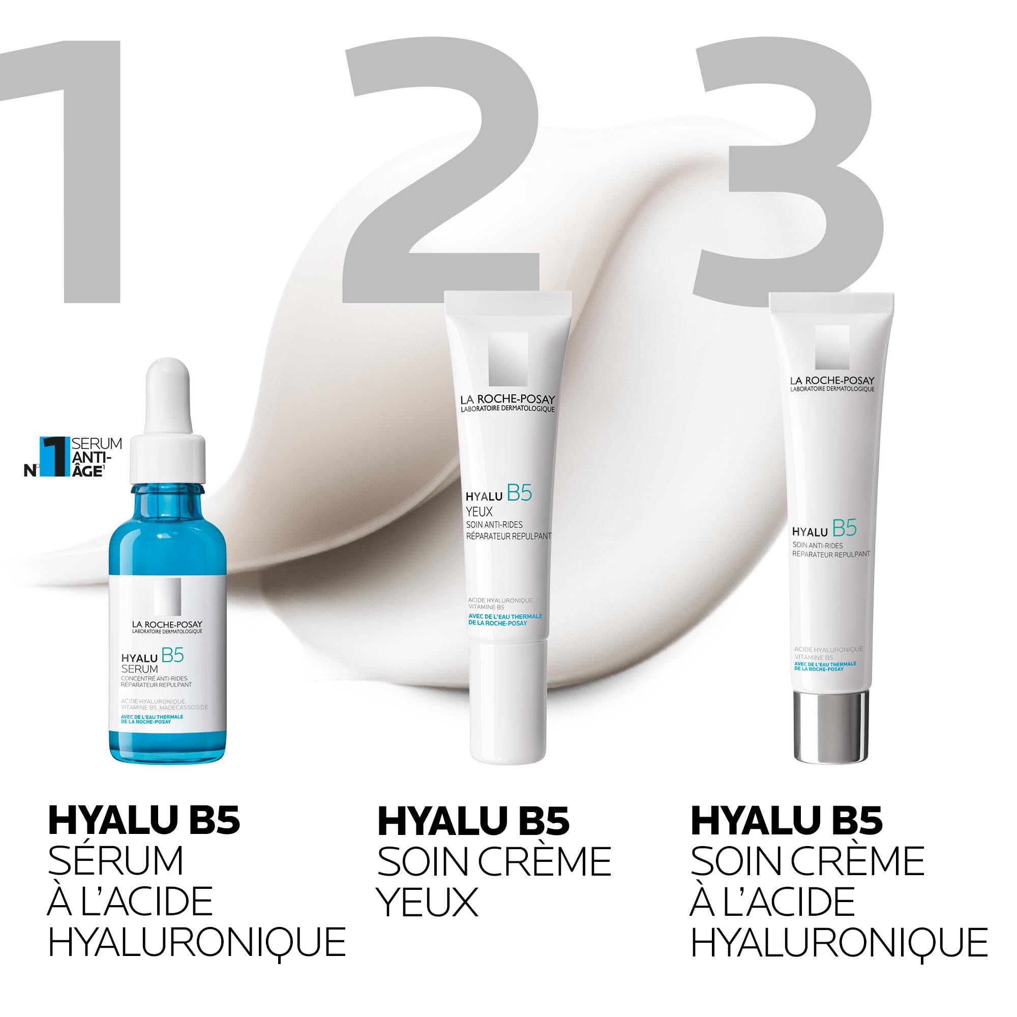 La Roche Posay regenerująca i uzupełniająca pielęgnacja oczu, łagodzi zmarszczki, z kwasem hialuronowym, witaminą B5 i neurosensynami, bez substancji zapachowych, Hyalu B5 pod oczy, 15 ml