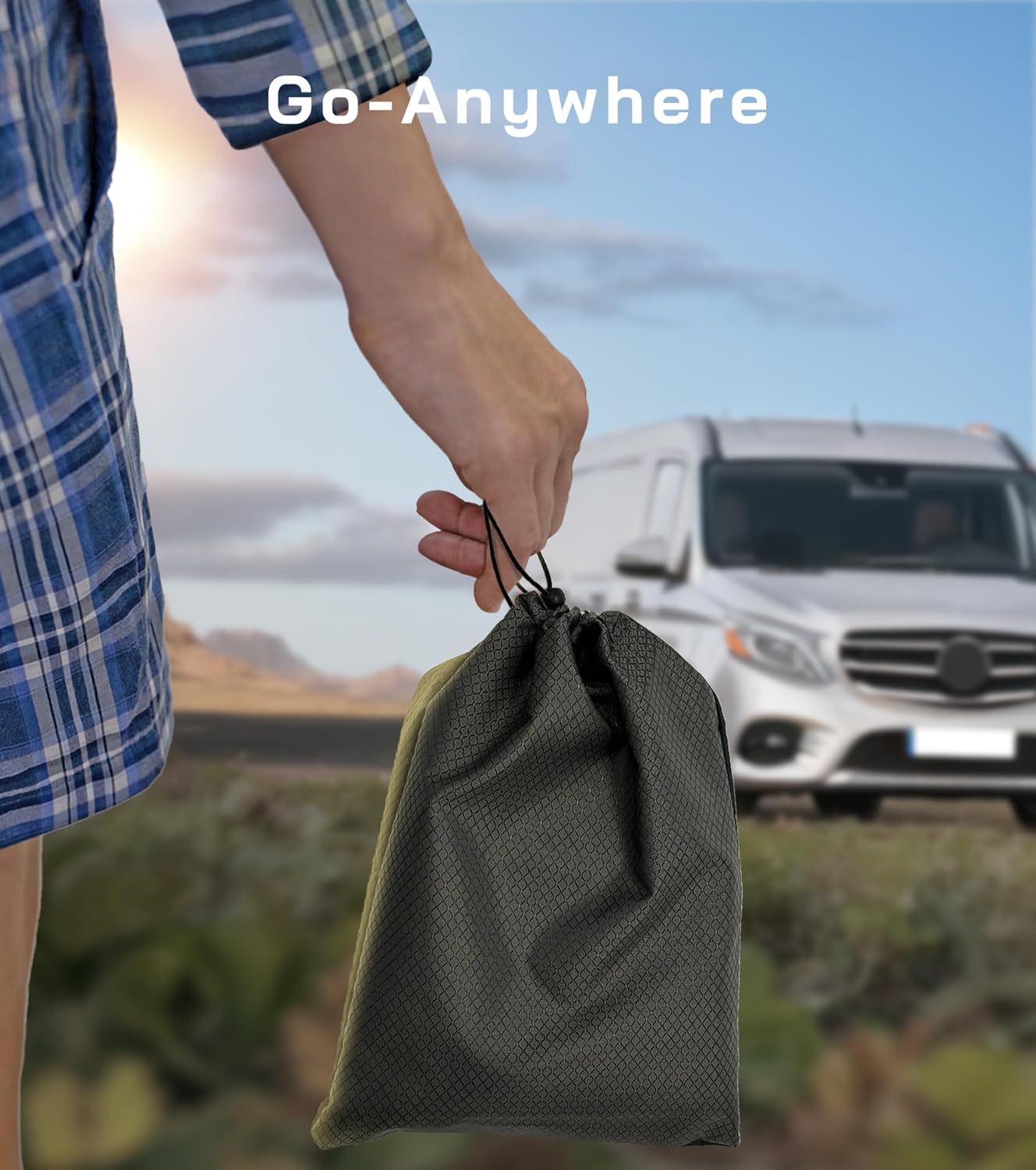 Rear Door Shower Curtain for Mercedes-Benz Sprinter,2019-Current,with Side Privacy Panels,Magnetic Design,Max Door Opening Angle 180°