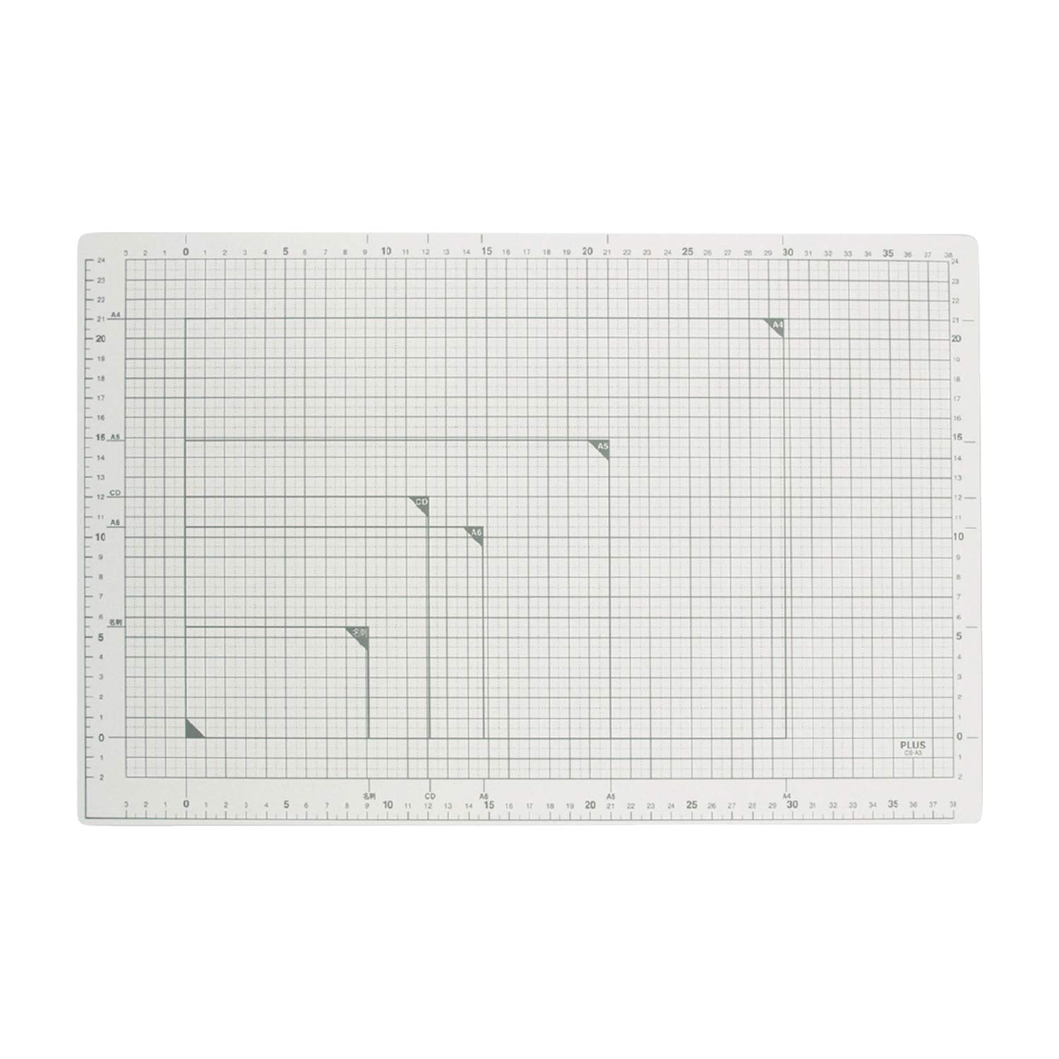 プラス カッターマット カッティングマット 両面 A3 300×450mm ライトグレー CS-A3 48-583