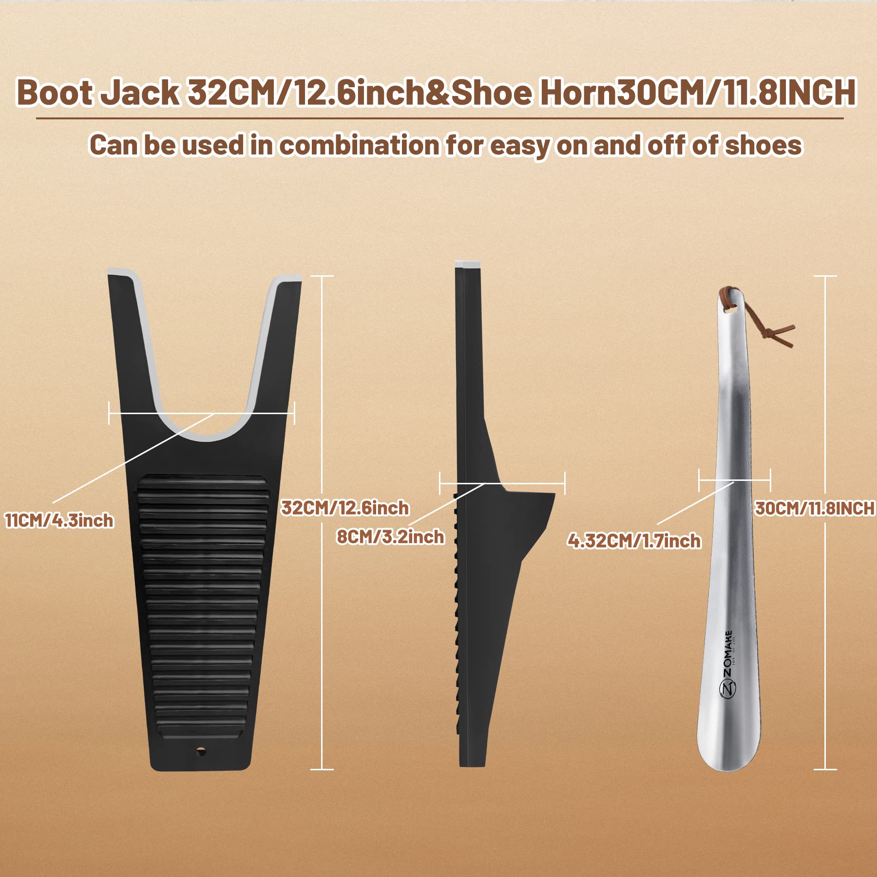 ZOMAKE Extra Grip Cavastivali Levastivali Completamente Impermeabile Plastica LEVA Stivali,Boot Jack con Raschietto per Fango per Stivali in Pelle di Gomma a Rimozione Rapida