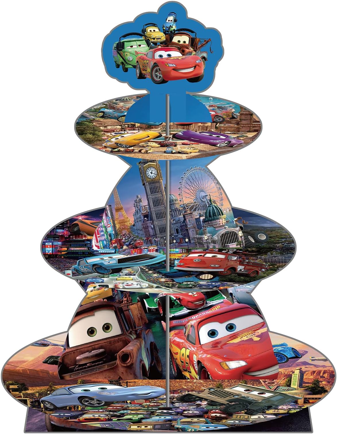 Pixar 3 Sets Race Car Party Decorations 3 Tier Round