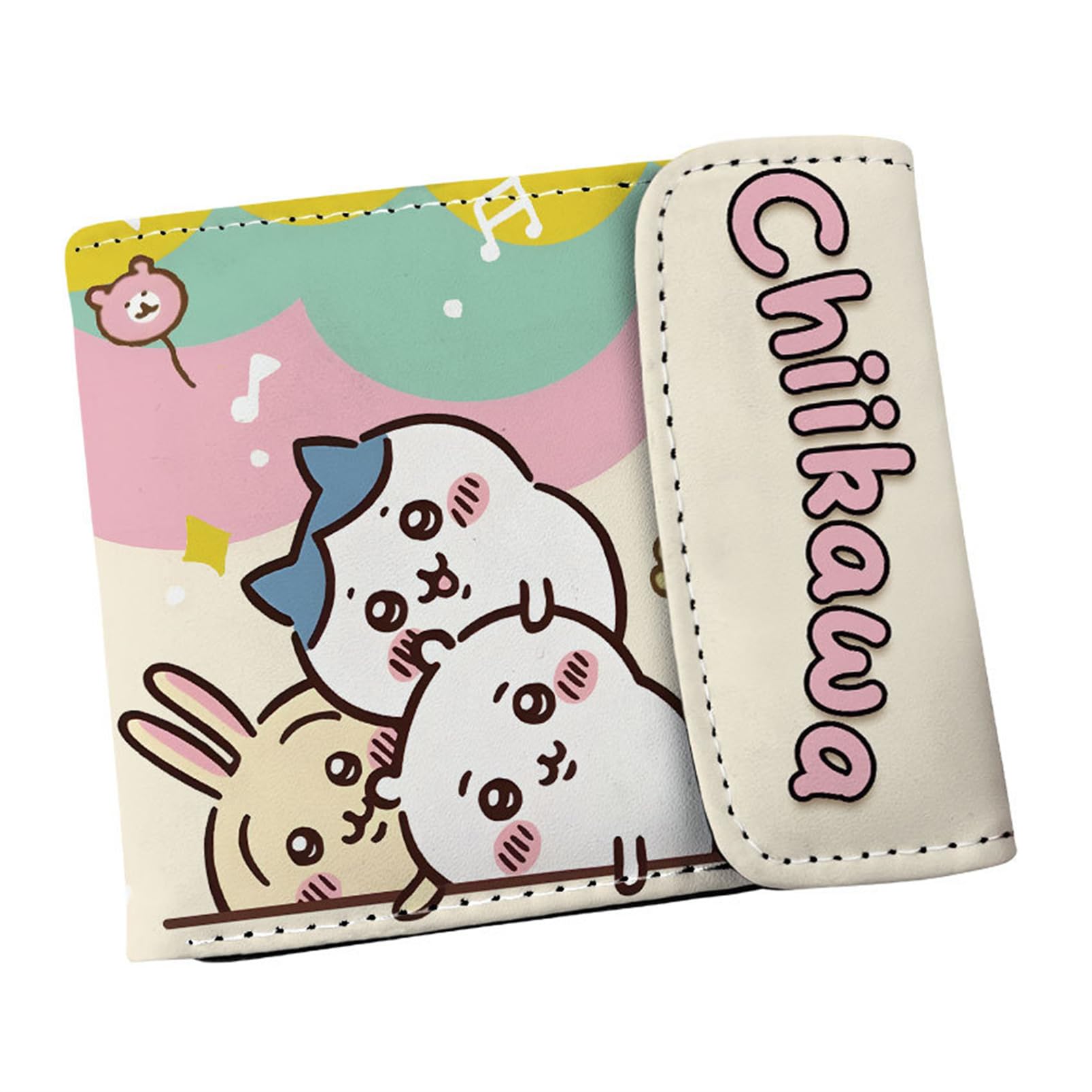ISaikoy Anime Chiikawa Wallet Hachiware Bifold Credit Card Case Passport ID Card Holder 6